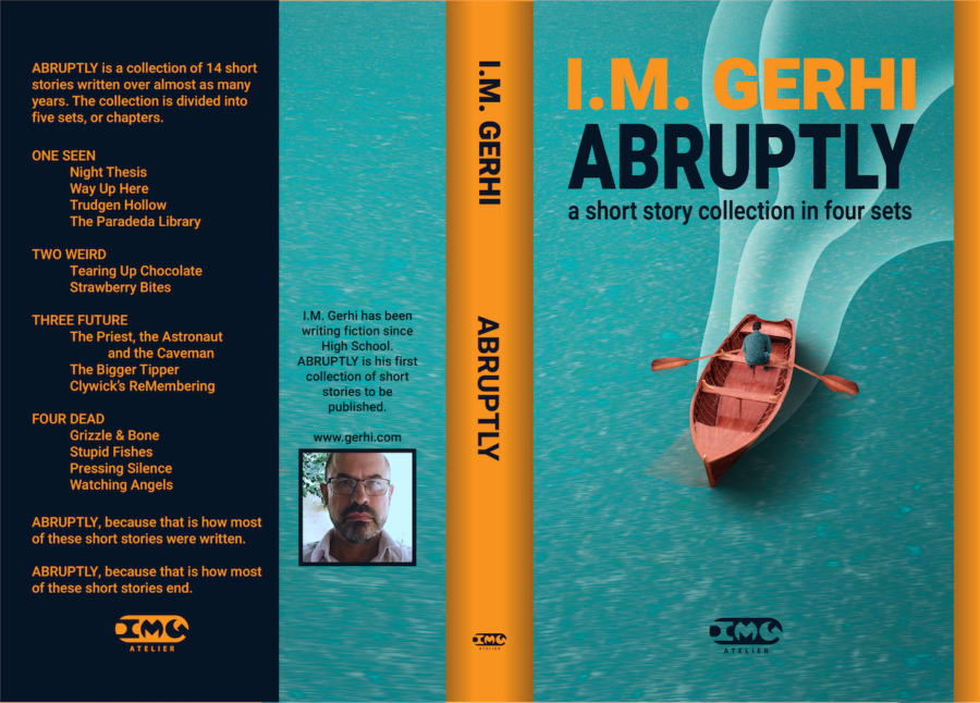 Old print on demand cover for Abruptly short story collection by I.M. Gerhi