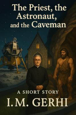 Cover for the short story The Priest, the Astronaut, and the Caveman by I.M. Gerhi